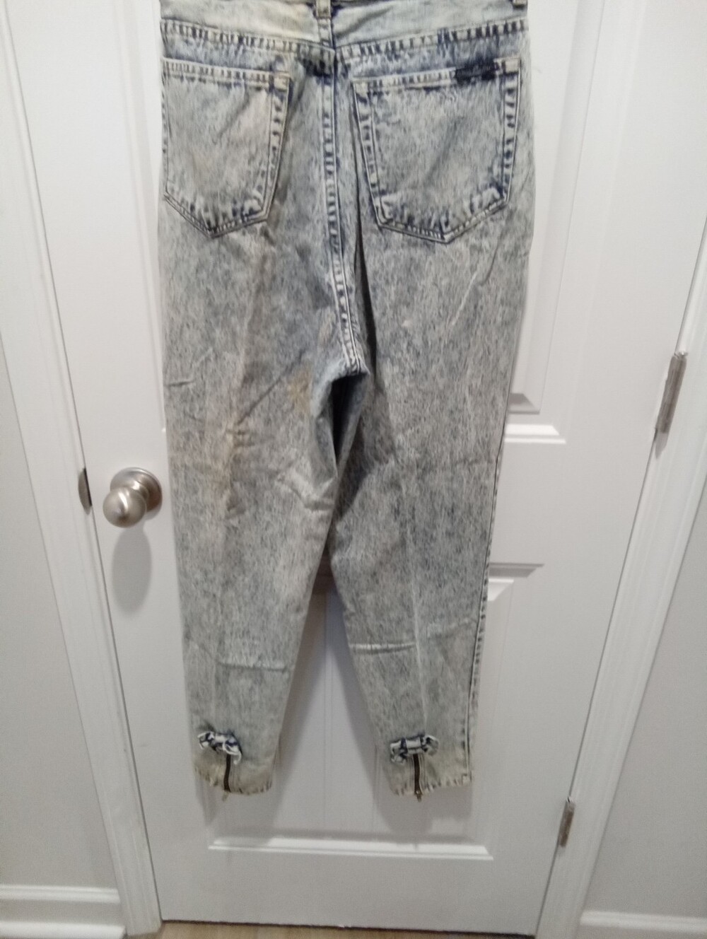 Vintage 80's Giorgio Fiorlini Sz 12 Acid Wash Bow Ankle Zip Mom Jeans 27x28 - Picture 9 of 16